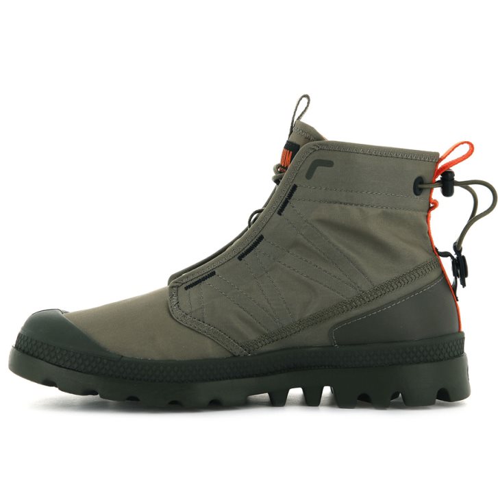 Palladium Pampa Travel Lite Men's Boots Olive | UK T289-WHM